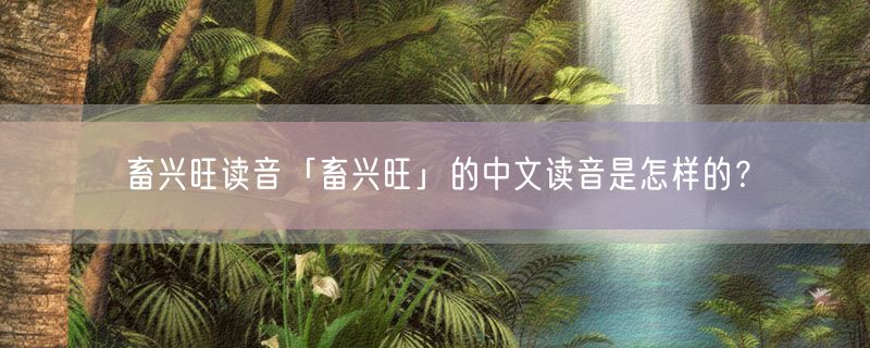 畜兴旺读音「畜兴旺」的中文读音是怎样的？