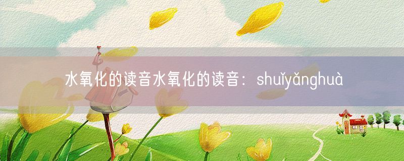 水氧化的读音水氧化的读音：shuǐyǎnghuà